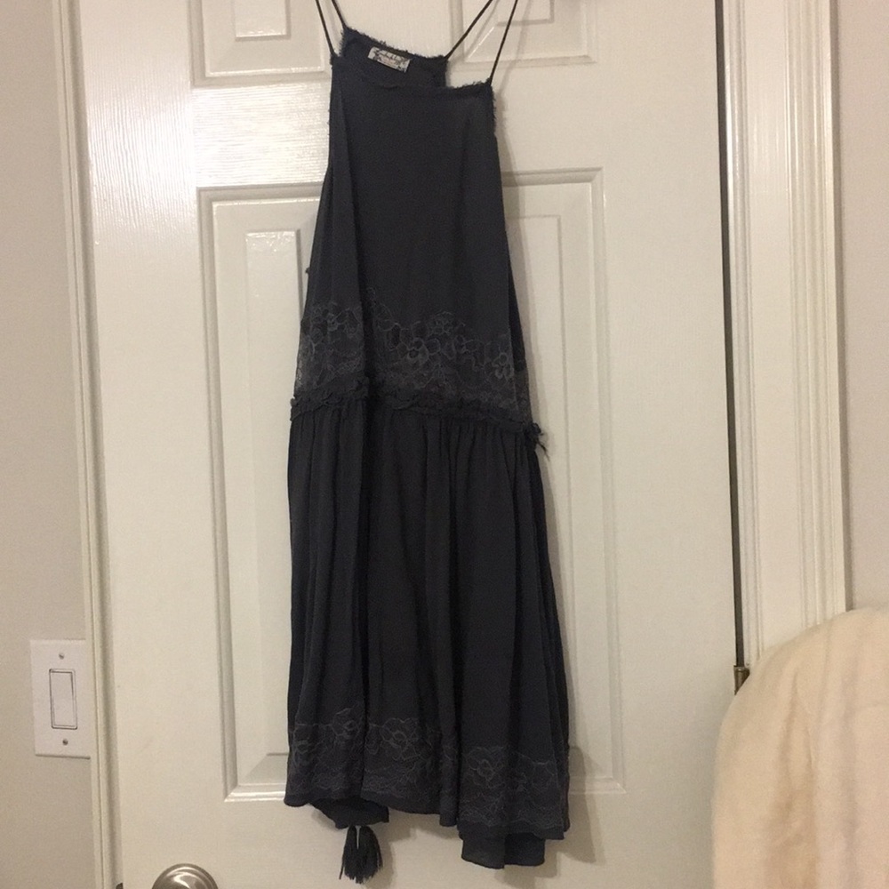 Free people charcoal tunic.
